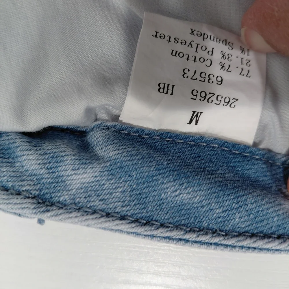 Flamingals Light Wash Denim Jeans Wide Leg Drawstring Waist Size M